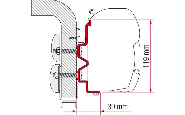 Fiamma Markisenadapter Hymercamp Wandmontage 300 3 Fiamma Markisenadapter Hymercamp Wandmontage 300