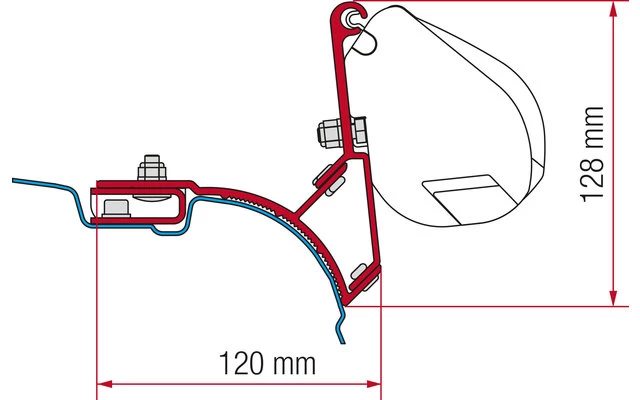 Fiamma Markisenadapter Kit VW T5/T6 Multivan Dachmontage 3 Fiamma Markisenadapter Kit VW T5/T6 Multivan Dachmontage