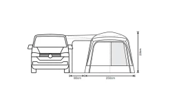 Outdoor Revolution Cayman Midi Air Vorzelt Low 180 Bis 210 Cm -Campingbedarf Verkauf 633251 4431479