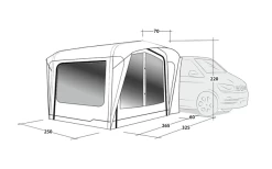 Outwell Crossville 250 SA Busvorzelt + ONS Leuchtelement-Set Bundle -Campingbedarf Verkauf 691073 4859009