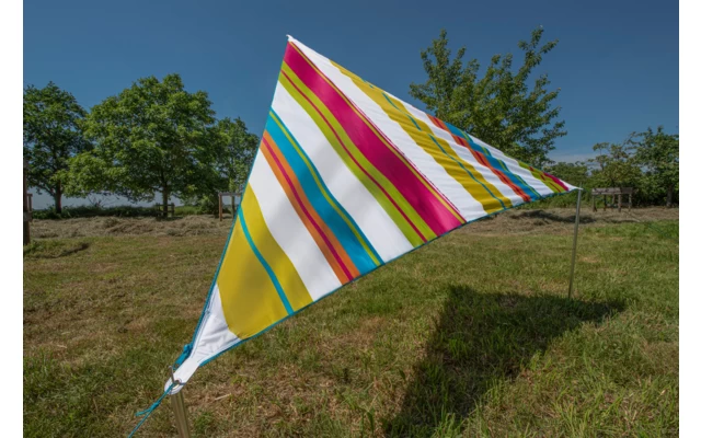 Bent Zip-Canvas Single Verbindbares Sonnensegel 250 X 250 X 250 Cm Weiß Gestreift Karibik 5 Bent Zip-Canvas Single Verbindbares Sonnensegel 250 X 250 X 250 Cm Weiß Gestreift Karibik – Bild 3